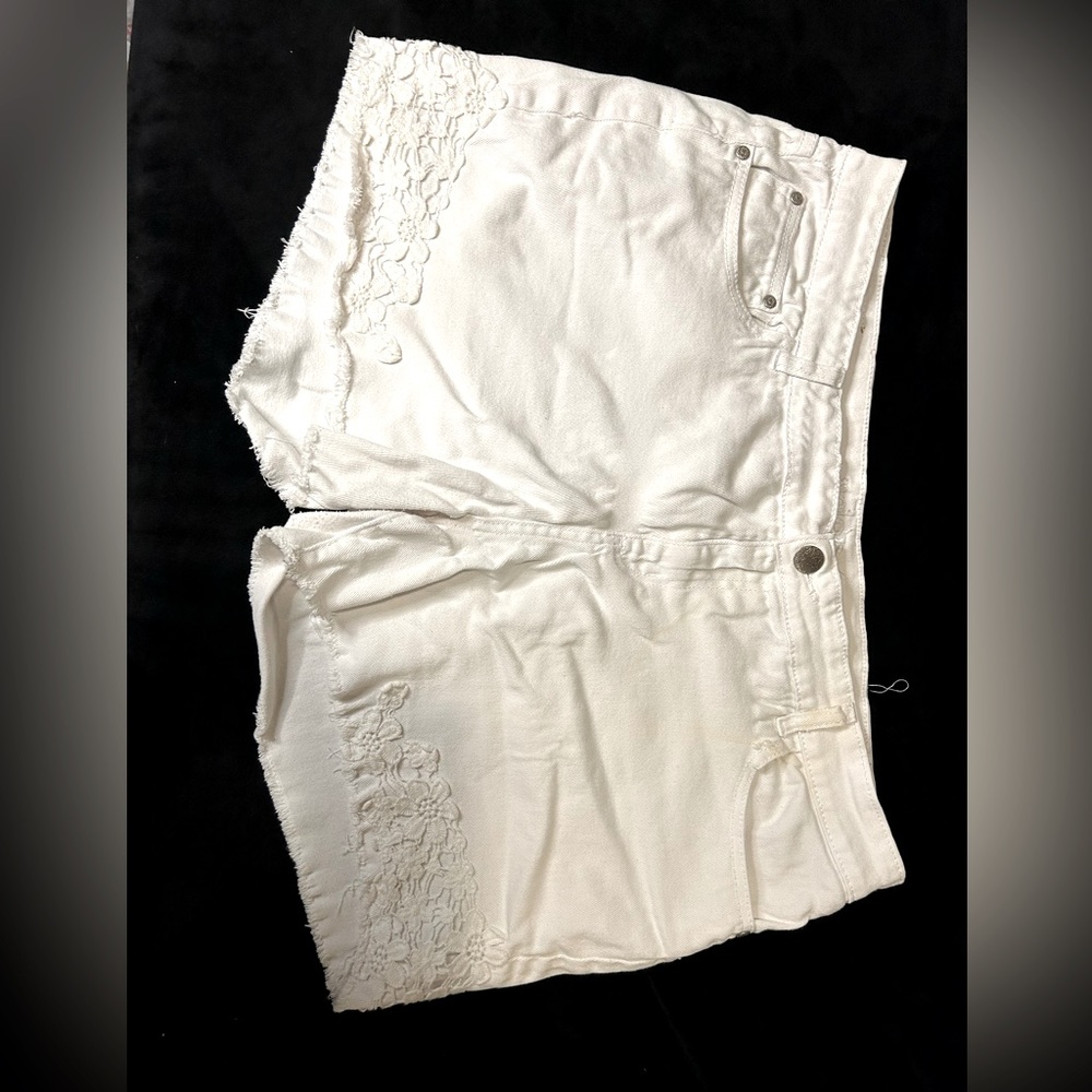 White jean shorts
